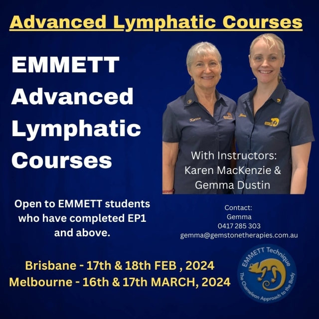 Advanced Lymphatics - AUST - VIC - Melbourne - 16 & 17 March 2024